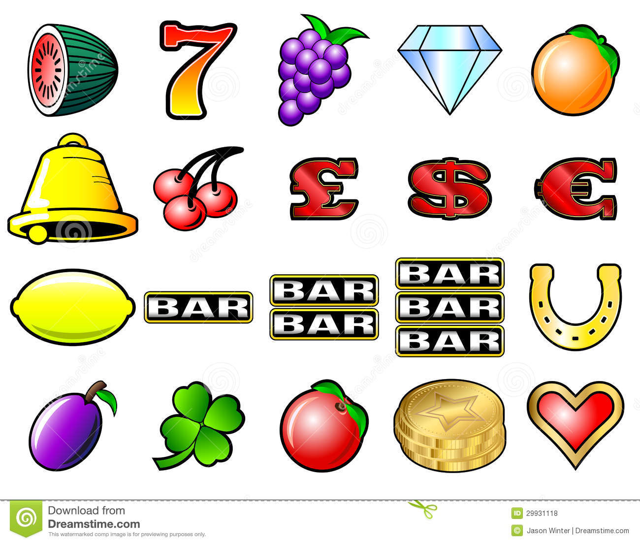 Slot Machine Symbols Vector Free